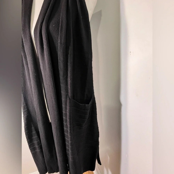 Isaac Mizrahi Live, M, sleeveless ribbed, shawl collar pocketed duster cardigan - Picture 8 of 9